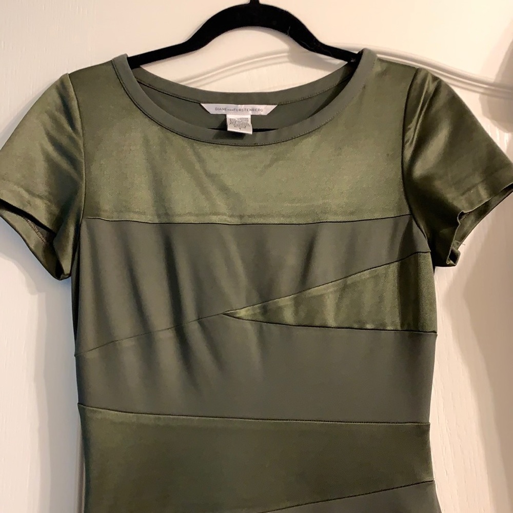 Diane von Furstenberg army green bandage dress